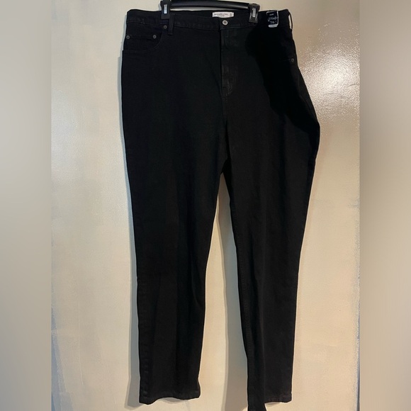 NWT Abercrombie and Fitch the 90s straight ultra high rise black jeans size 22L - Picture 1 of 7